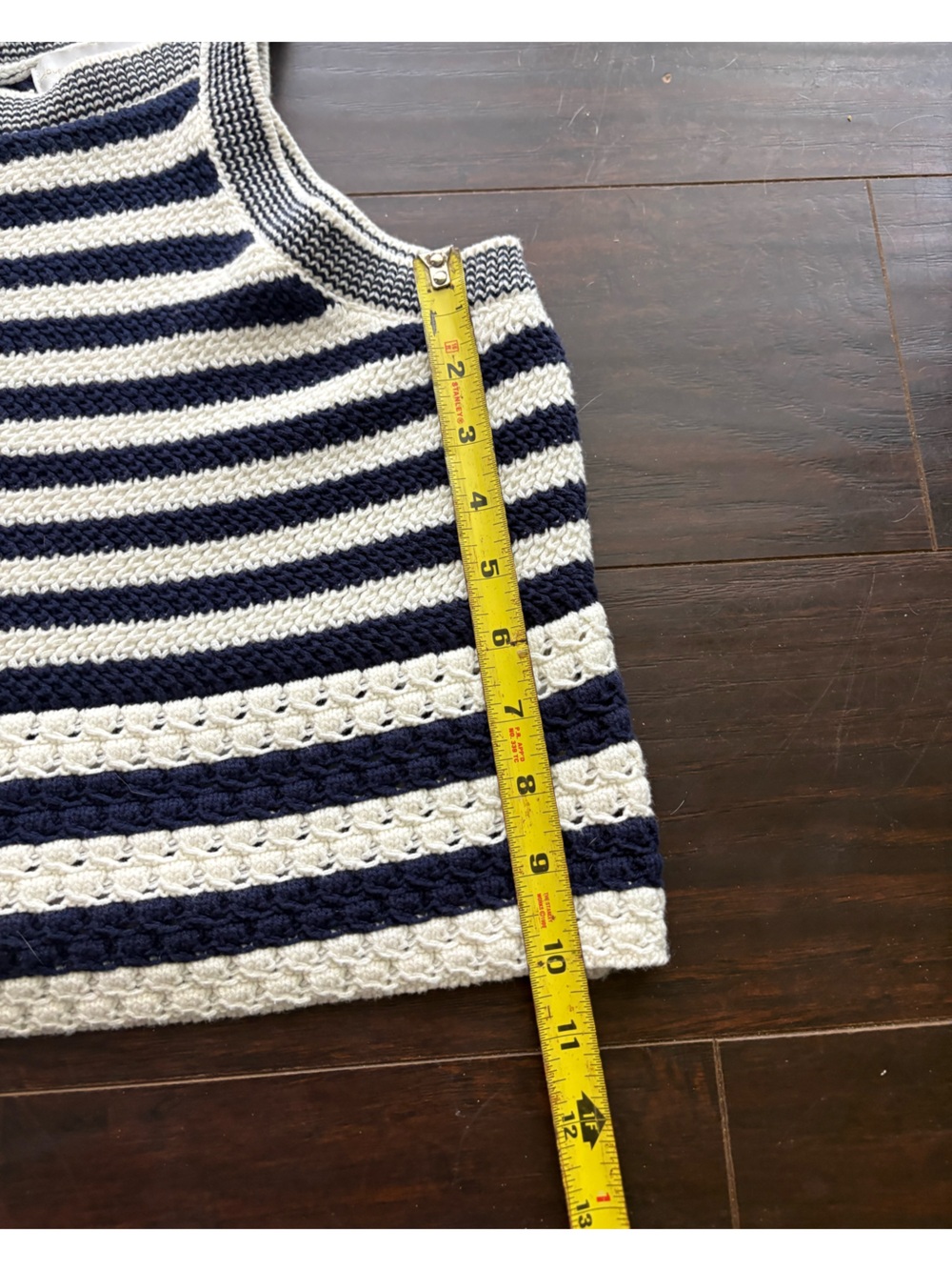 House of Harlow 1960 | Striped Crop Tank + Shorts | Navy & Cream | Size L - Picture 12 of 13